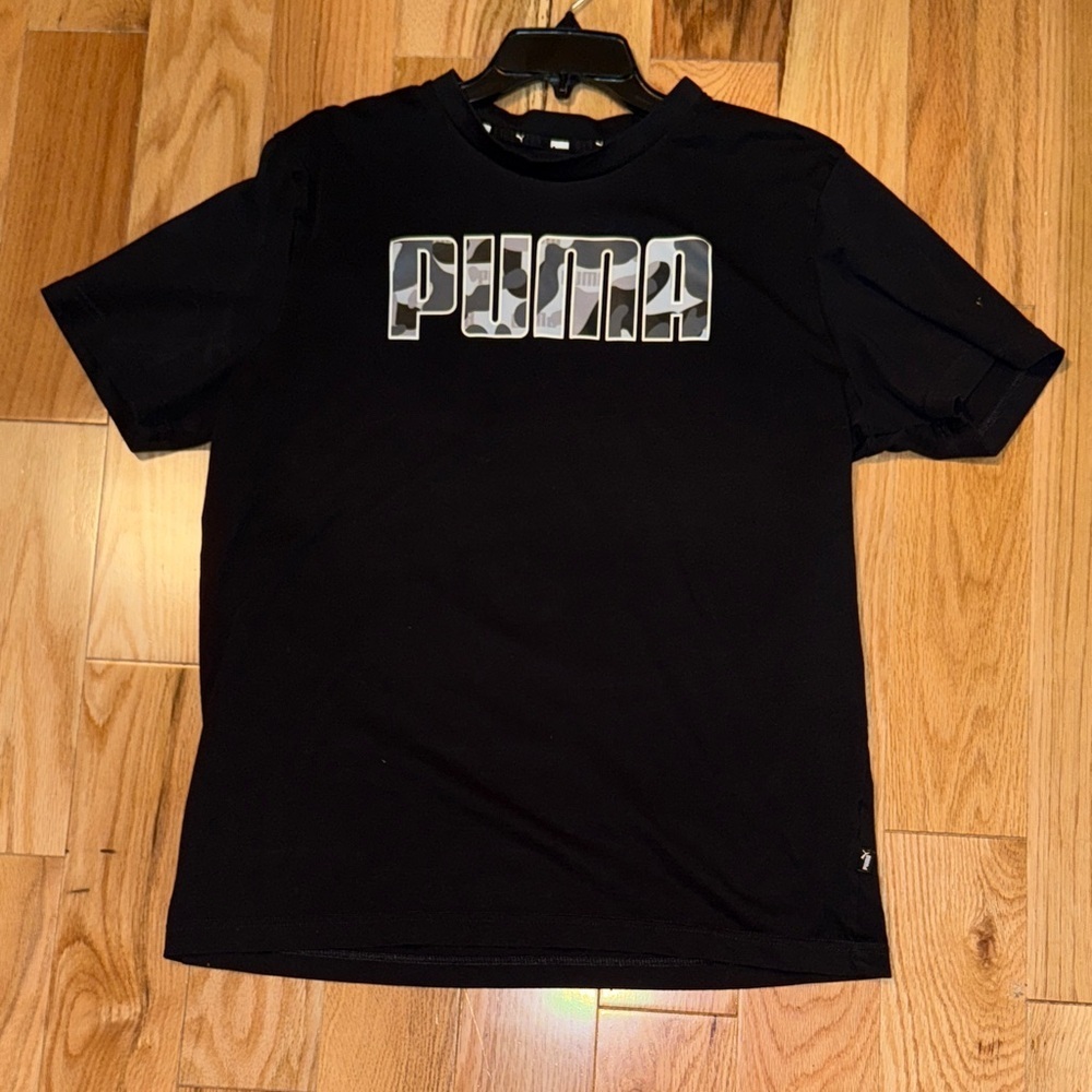 PUMA Rebel Camo Fill Men's Black Short Sleeve Tee Size Large